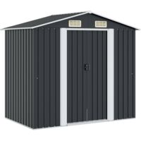 Gartenschuppen Anthrazit Stahl 204 x 132 x 186 cm vidaXL