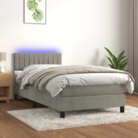 vidaXL Lattenrost mit Matratze und LED Grau 90x190cm