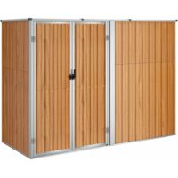 vidaXL Gartenwerkzeugschuppen braun 225x89x161 cm verzinkter Stahl