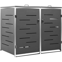 vidaXL Mülltonnenbox für 2 Tonnen 138x77,5x112,5 cm Edelstahl