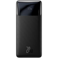 Baseus Schnelllade-Powerbank 20000mAh 20W schwarz mit USB-A zu Micro USB Kabel 0,25m