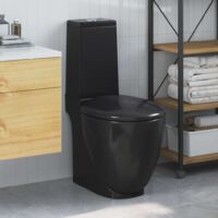 Runde Keramikklo mit Wasserableitung unten Schwarz