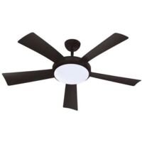 FARELEK Wallis - Ventilator de Decke (38 W, Durchmesser 1320 mm, Typ de Konstruktion de schwarzes Holz, remotecontrol, Wähler de Geschwindigkeit,