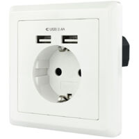 Wandsteckdose nanocable weiß 86x86 mm usb anschlüsse 2 4 A