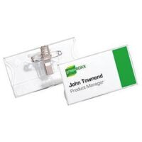 Namensschild 75 x 40 mm (B x H) Kombiklemme transparent 25 St./Pack.
