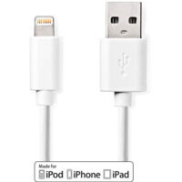 Lightning kabel usb 20 apple lightning 8 polig usb a stecker 480 mbps vernickelt 200 m rund pvc wei box 38750