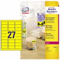 Neonetikett 63,5 x 29,6 mm (B x H) wieder ablösbar neongelb 675 Etik./Pack.