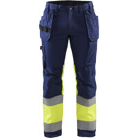 Hochsichtbarer Stretch-Arbeitshose 1558 - Marine/Gelb fluoreszierend 5XL - FR(60) - SE(C66) - Kurz