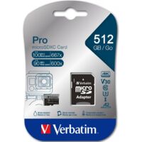 Verbatim microSDXC Pro Speicherkarte UHS-I U3, hohe Geschwindigkeit und Kapazität, inkl. Adapter 128 GB