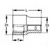 Glas, 1/2, bihex, Zoll, 3/8 TENGTOOLS M120112-C