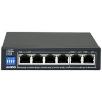 Unmanaged Switch 6xRJ45 - 4 RJ45 PoE+ 1Gb/s-Ports + 2 RJ45 Uplink 1Gb/s-Ports (60W Leistungsbudget) AVIZIO