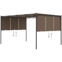 vidaXL Gartenpavillon mit Seitenvorhang 4x3x2,25 m Taupe