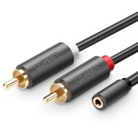 Ugreen Audiokabel 35mm Miniklinkenbuchse auf 2RCA Stecker 25cm grau AV102 10561