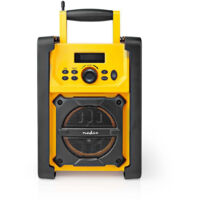 Fm radio arbeitsplatzradio fm batteriebetrieben netzadapter digital 15 w bildschirmgroe 22 - blauweier bildschirm bluetooth ipx5 tragegriff gelb schwarz