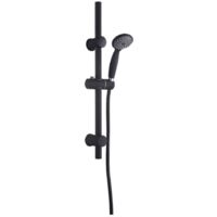 Schwarzes Duschset mit dunkler Stange