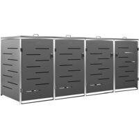 Mülltonnenbox für 4 Tonnen 276,5x77,5x115,5 cm Edelstahl vidaXL