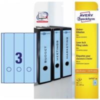 Ordnerrückenetikett ultragrip breit/lang 61 x 297 mm (B x H) selbstklebend mit Griffloch blau 60 Etik./Pack.
