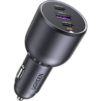130W Autoladegerät 2x USB-C 1x USB-A - Grau