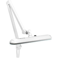 Elegante 801 LED-Werkstattleuchte mit Standard-Schraubstock, weiß