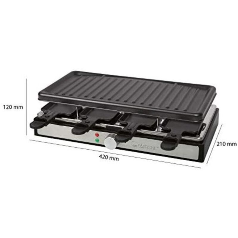 Raclette Grill Con 4 Padelle Con Rivestimento Antiaderente E Funzione Click-St