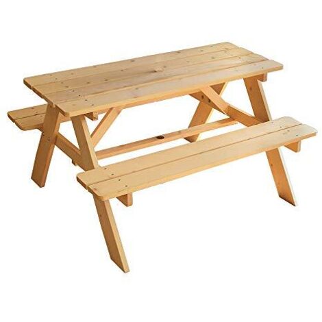 Arredamento da giardino - FUN HOUSE - Tavolo da picnic in legno H.53 x L.95 x P.100 cm - Montaggio facile (1/2)