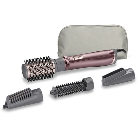 BaByliss AS960E Spazzola ad aria rotante 1000 W, Styler, 4 testine: asciutto, liscio, forma e volume, tecnologia ionica, 2 temperature, aria fredda, 2 direzioni di rotazione, grigio, 39,2