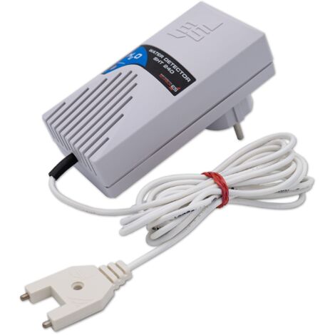 Schabus Rilevatore d'acqua SHT 240 – Sensore di acqua da 230 V con cavo sensore forcella da 2,8 m (allungabile fino a 50 m), acustico + ottico, 90 dB, plug and play