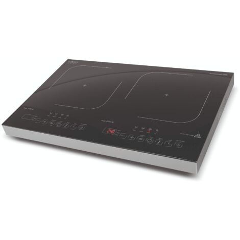 CASO ProGourmet 3500 - Piastra a induzione doppia mobile, 3500 W Powersharing, 60-240 °C, 4 funzioni, timer 180 min, pentole fino a 24 cm, vetro ceramica