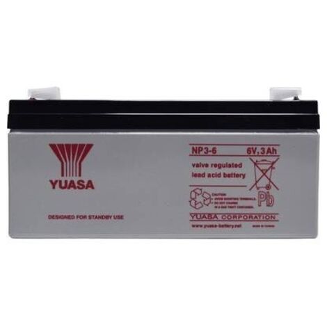 Yuasa NP3-6 NP3-6 Batteria al piombo 6 V 3 Ah Piombo-AGM (L x A x P) 134 x 64 x 34 mm Spina piatta 4,8 mm Esente da