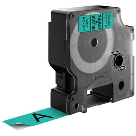 Dymo D1 nastro etichettatura nero e verde 19 mm x 7 m