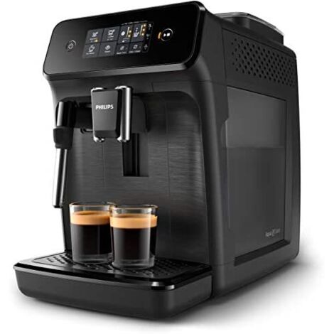 Macchina da Caffè Espresso Philips Serie 1200 EP1220/00, Automatica con Macinino Integrato, Pressione di 15 Bar, Montalatte, Capacità 1,8 L, Potenza 1500 W, Colore Nero