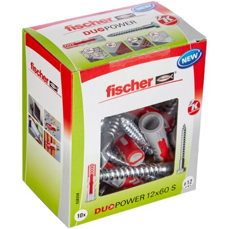 Fischer DuoPower tassello bimateriale 60 mm x 12 mm grigio rosso