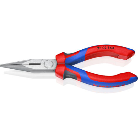 KNIPEX 25 02 160 Pinza per meccanica - con becchi mezzotondi con tronchese (pinza per radiotecnici) con manici comfort atramentata nera 160 mm