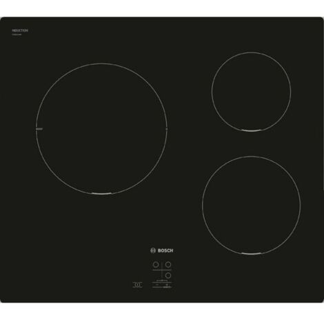 Piano cottura a induzione 60 cm - Bosch Serie 2 - 3 zone - Nero - Touch Select - H5,1 x L59,2 x P52,2 cm - PUC611AA5E