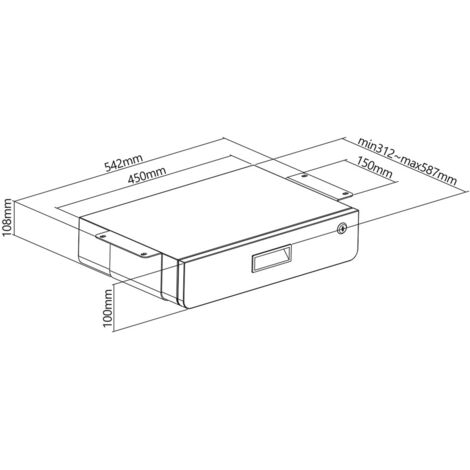 Maclean mc-461 cassetto ergonomico con chiave organizzatore sotto la scrivania, nero, max. 5 kg (1/5)