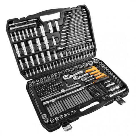 NEO Set di utensili de 300 pezzi de 1/2", 3/8", 1/4" confezionato in valigia consigliato per l'uso in officina el, in assistenza el, su el (1/5)