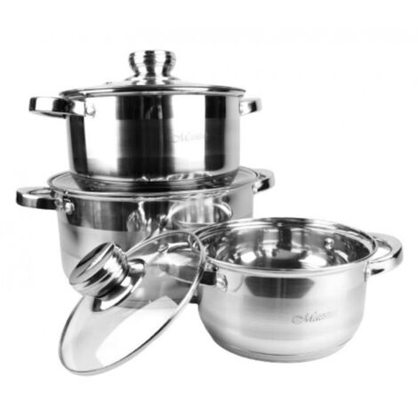Maestro MR-2220-6L: Set di 3 pentole in acciaio inox + coperchi (1/5)