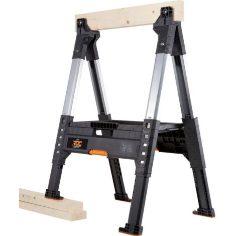 Cavalletto Keter Sawhorse Lumber Jack Roc Pro Gear regolabile Nero [257188]