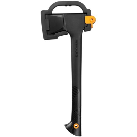 Fiskars Ascia da Spacco, Solid, Fodero per Lama e Trasporto, Rivestimento Antiaderente, Lama in Acciaio/Manico in Plastica Rinforzata con Fibra di Vetro, Nero/Arancione, A11, 49cm, 1,1 kg, 1051086