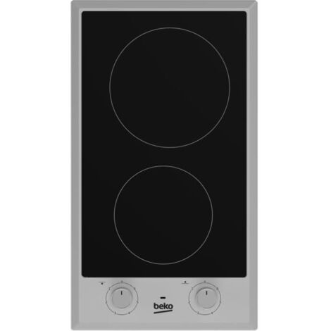tavolo domino in vetroceramica 30cm 2 fuochi in acciaio inox - hdcc32200x - beko