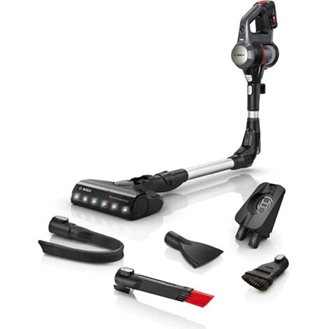 Bosch Unlimited Serie 7, Scopa Elettrica Senza Fili, Batteria Ricaricabile 3,0 Ah, Flex Tube, Aspirapolvere Portatile dal Design Leggero, Accessori, Luci LED, Grigio Scuro, BCS711A (1/4)
