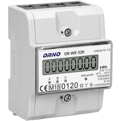 Contatore elettrico trifase Orno OR-WE-520 MID