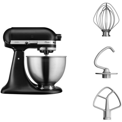 KitchenAid Classic 5K45SSEOB Robot da Cucina, Metallico, 275W, Nero