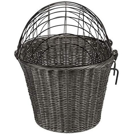 Cesto anteriore per bicicletta in polyrattan 44×34×41cm colore grigio
