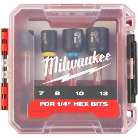 MILWAUKEE - DOUILLES MAGNÉTIQUES SHOCKWAVE™ GEN II - modèle MAG SHW IMPACT DUTY NUT DRIVER SET - 4 PC