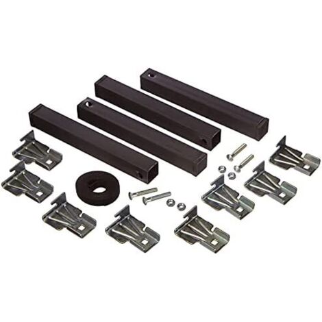 Set di 4 gambe per rete PT25 40x30x255 mm senza ruota, nero 96404 Micel