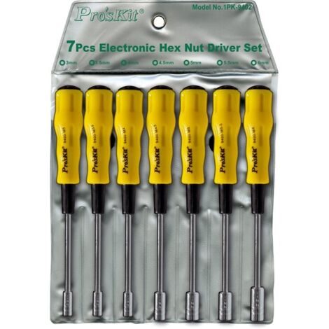Set di 7 cacciaviti esagonali per elettronica da 3,5mm a 6mm Proskit HRV9402 1PK-9402 (1/2)