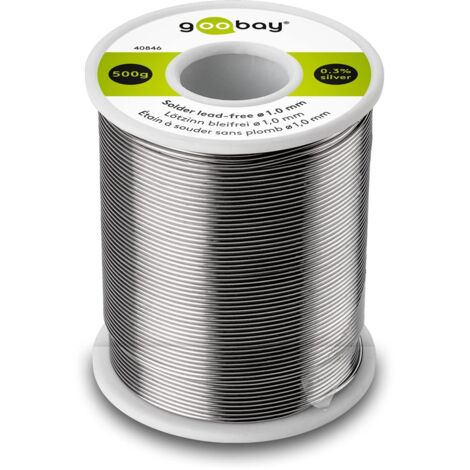 Goobay 40846 - Stagno per saldatura senza piombo, ø 1, 0 mm, 500 g, con una percentuale di argento (Ag) dello 0, 3%