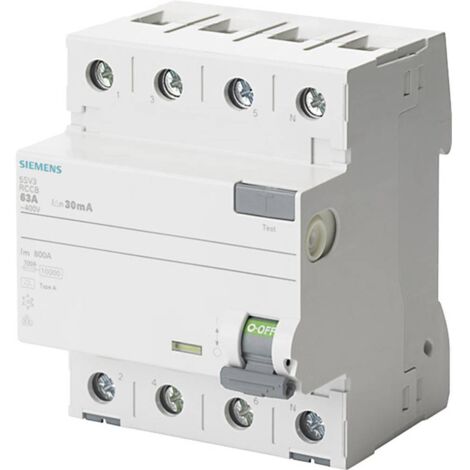 Siemens 5SV3344-6 Interruttore differenziale 4 poli grigio