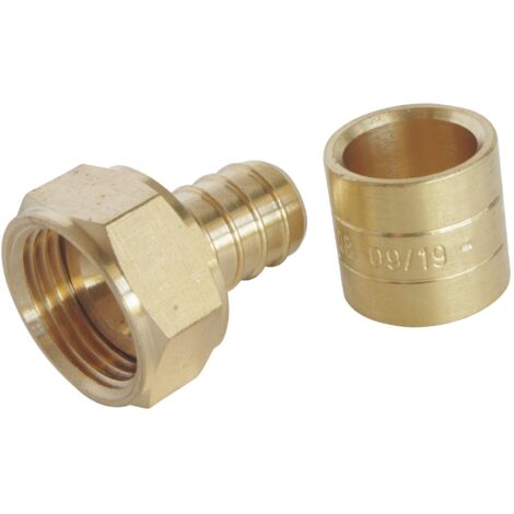 SOMATHERM FOR YOU - raccordo dritto per tubo scorrevole PER Ø16 - dado girevole femmina 15/21 (1/2 '') Per collegare un diametro Ø16 tubo PER